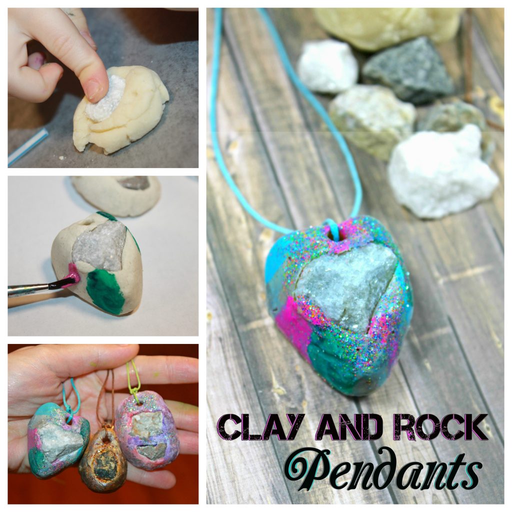 Clay and rock pendant charms - paint and glitter add a little magic to these lucky charms, Kid's arts and crafts