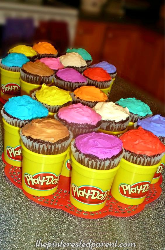 Play-doh inspired birthday party ideas. Kid's birthday ideas - play dough cupcakes
