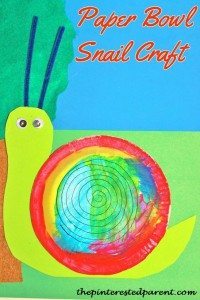Paper bowl & plate snail craft for kids - great spring craft
