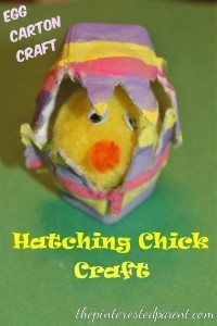 Hatching chick Egg carton kid's craft for Easter 