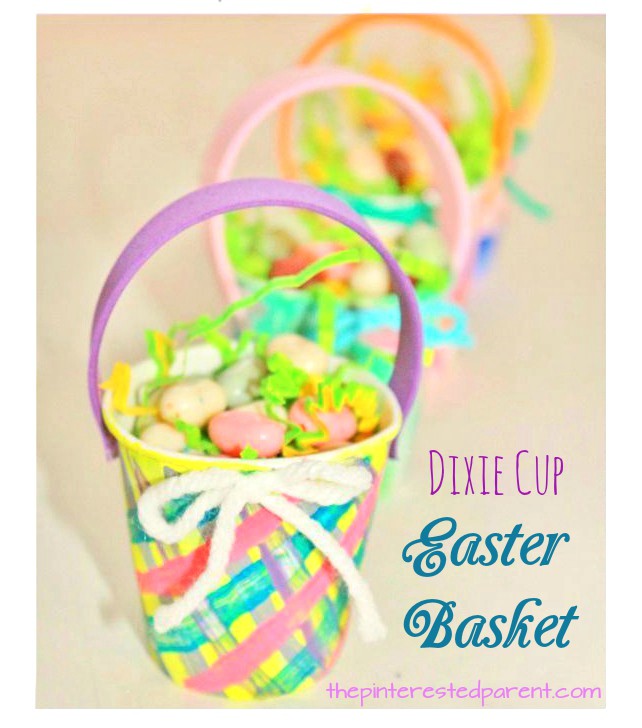 Dixie Cup mini Easter Basket Craft - cute idea for kid's classrooms or parties
