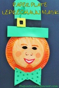 Leprechaun paper plate mask - crafts for kids on St. Patrick's day