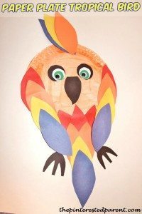 Paper Plate Tropical Bird Craft