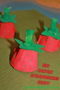 Egg Carton Strawberries Craft