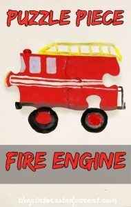 Recycled Puzzle Piece Fire Engine