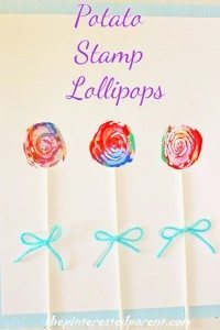 Potato Stamp Lollipops