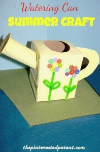 Watering Can Summer Craft - Made with recycled products