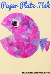 paper plate tissue paper fish