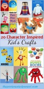 20 Character Inspired Kid's Crafts Inspired by Disney, Pixar, Dr. Suess & more...