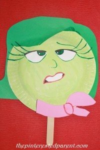 Inside Out Character Paper Plate Mask - Disgust