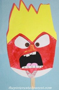 Inside Out Character Paper Plate Mask - Anger