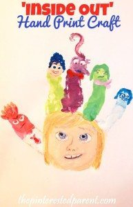 Inside Out Hand Print Characters Craft - Riley with her head full of emotions