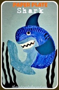 Paper Plate Shark Craft - kid's ocean and underwater arts and craft. Great for shark week or he summer