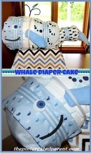 Whale Diaper Cake - Adorable idea for a baby shower