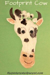 Footprint Cow - Footprint Crafts from A to Z - C is for cow