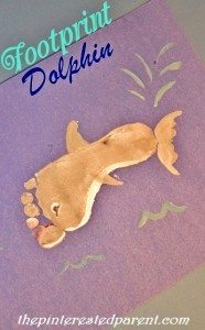 Footprint Dolphin Craft - Footprint Crafts A-Z D is for dolphin