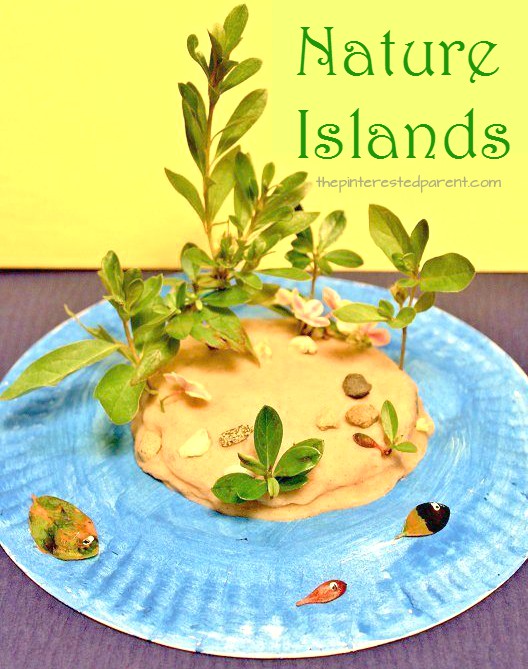 Paper Plate Play Dough Nature Island - This kid's craft & activity combines art, fine motor skills, sensory & nature.Great for toddlers and preschoolers