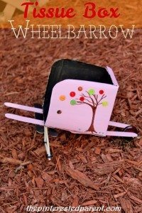 Tissue Box Wheelbarrow Craft - working wheelbarrow. cute fall craft