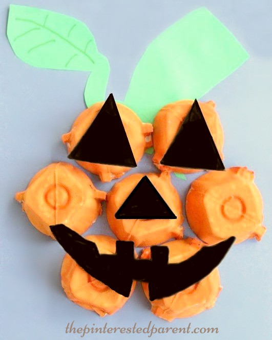 Egg Carton Jack-O-Lantern Craft for kids. Fall & Halloween Crafts & activities.