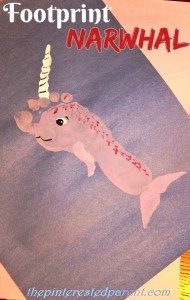 Footprint Narwhal Craft - Kid's Footprint Crafts from A - Z N is for Narwhal