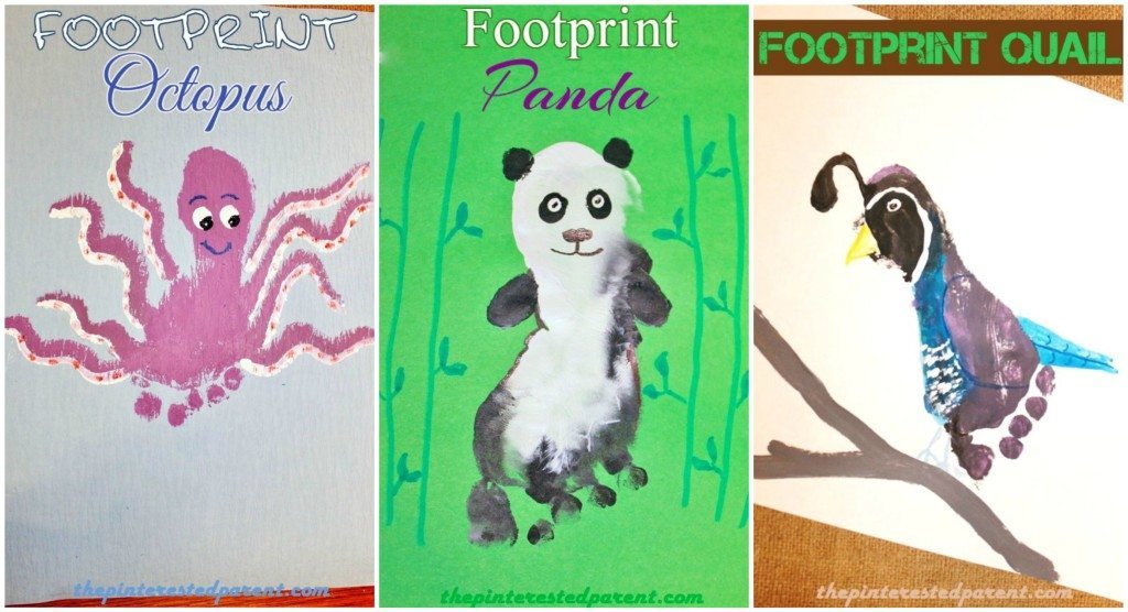 Footprint crafts from A - Z featuring o,p & q
