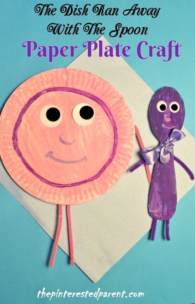 Hey Diddle Diddle Nursery Rhyme Craft - Paper Plate Kid's Craft - The dish ran away with the spoon