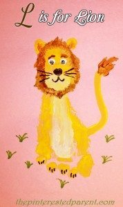 L is for lion footprint craft