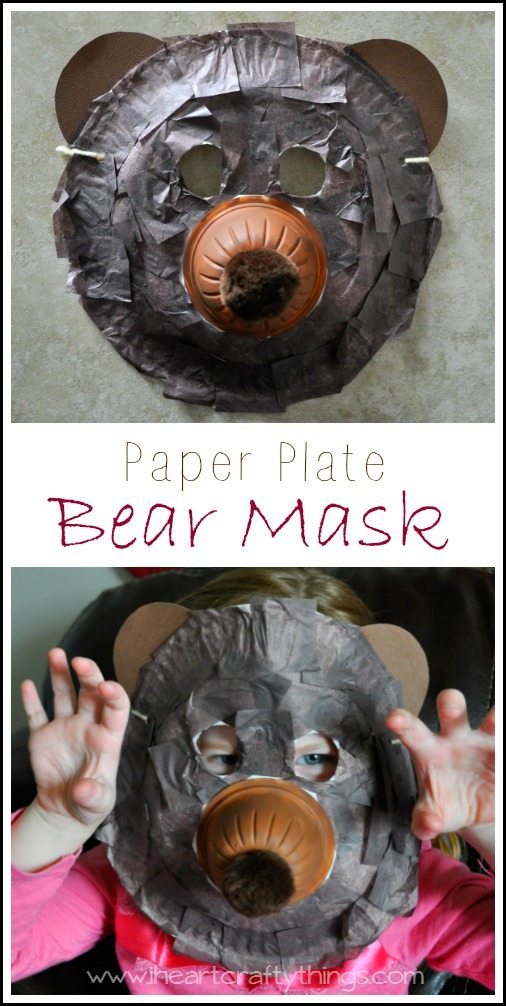 Paper Plate Bear Mask