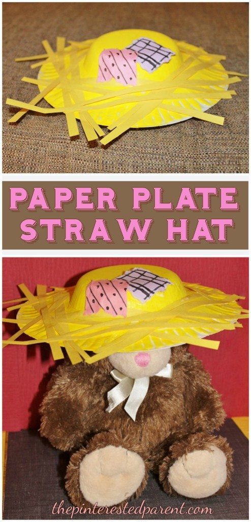 Paper Plate Scarecrow Straw Hat - adorable fall kid's craft