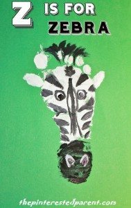 Z is for Zebra footprint crafts