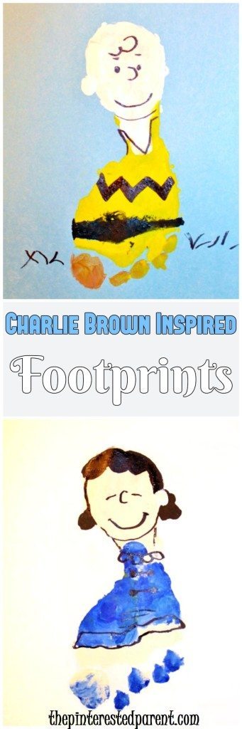 Charlie Brown Inspired Footprint Crafts - Charlie Brown & Lucy