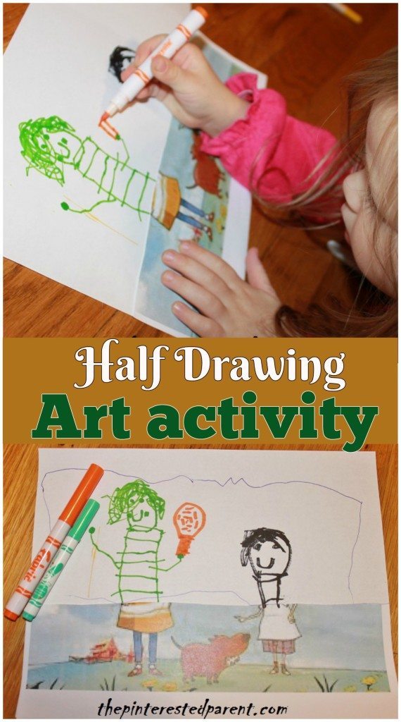 Half Drawing art activity for kids 