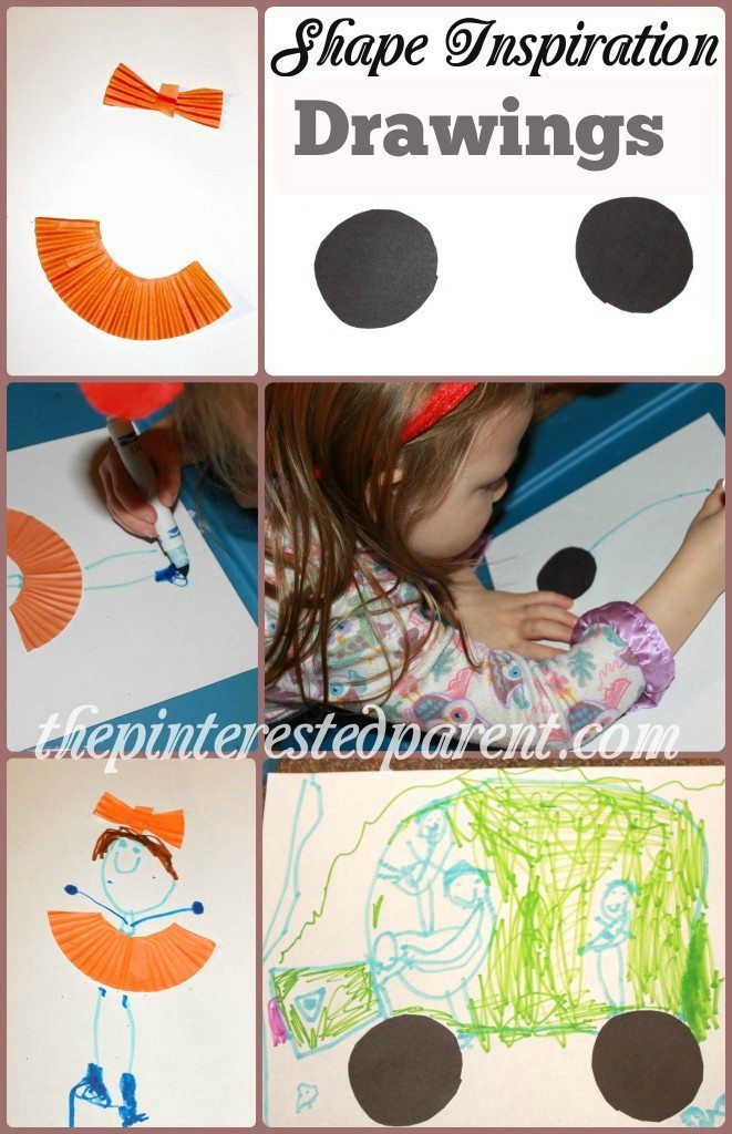 A great activity to inspire your little artists - Shape Inspiration drawings - imagination art