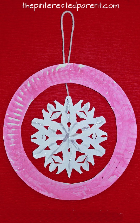 Paper Plate Snowflake Ornament Kid's Craft - Christmas & Winter crafts