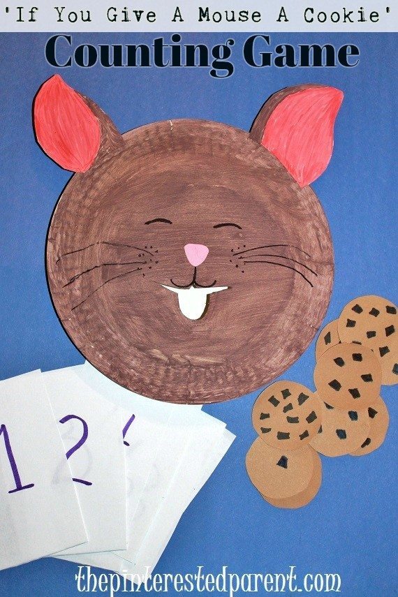 'If You Give A Mouse A Cookie' Counting game, activity & craft Paper Plate craft