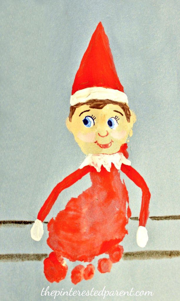 Footprint Elf On the Shelf - A cute keepsake for the kids for Christmas - holiday arts and crafts