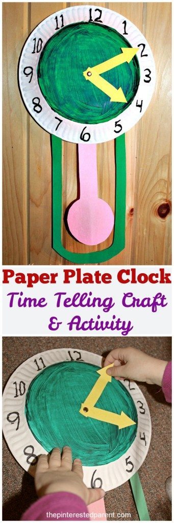 Paper Plate Clock - a time telling craft & activity