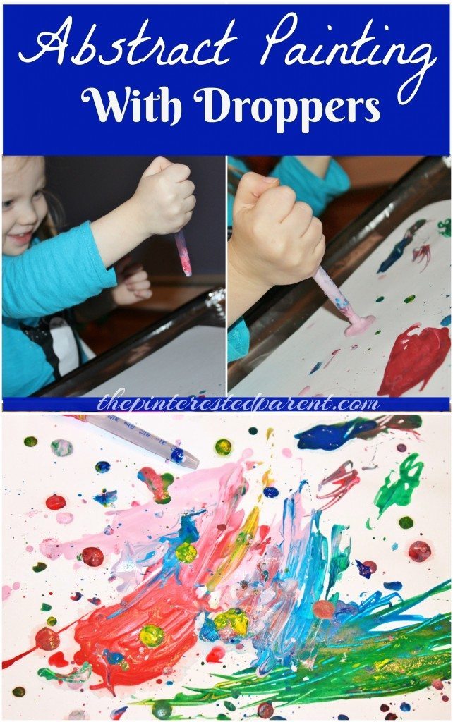 Abstract Painting & Art using medicine or eye dropper. Fun & messy art for the kids