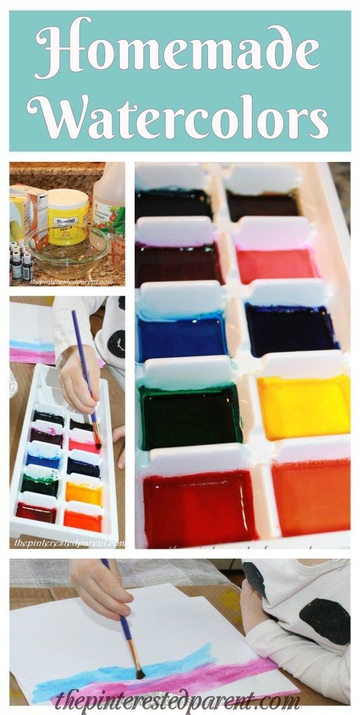 DIY homemade watercolor paints. Easy to make with simple ingredients found in your kitchen