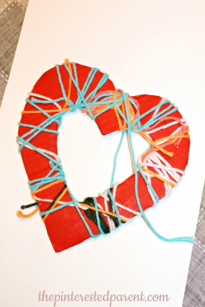 Yarn Wrapped Hearts - Fine motor Activity & Craft