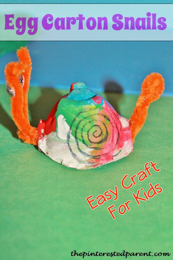 Egg carton snail craft for kids
