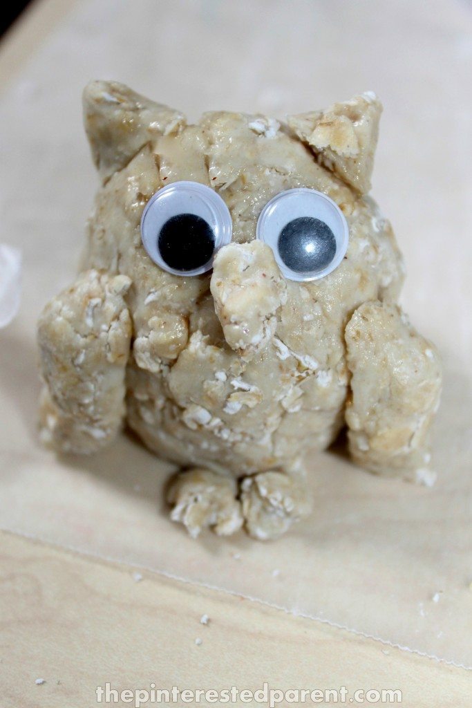 Oatmeal Play dough owl