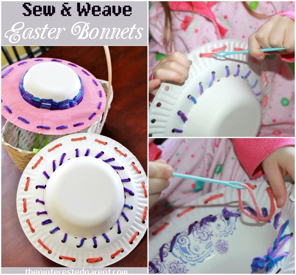 Sew & Weave Easter Bonnets - A cute & fun fine motor craft & activity for kids