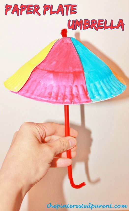 Paper Plate umbrella craft for kids