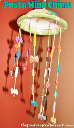 Pasta wind chime craft for kids