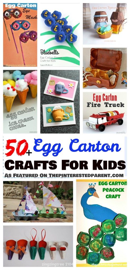 50+ egg carton arts & crafts activities for kids - holidays, animals, flowers & more