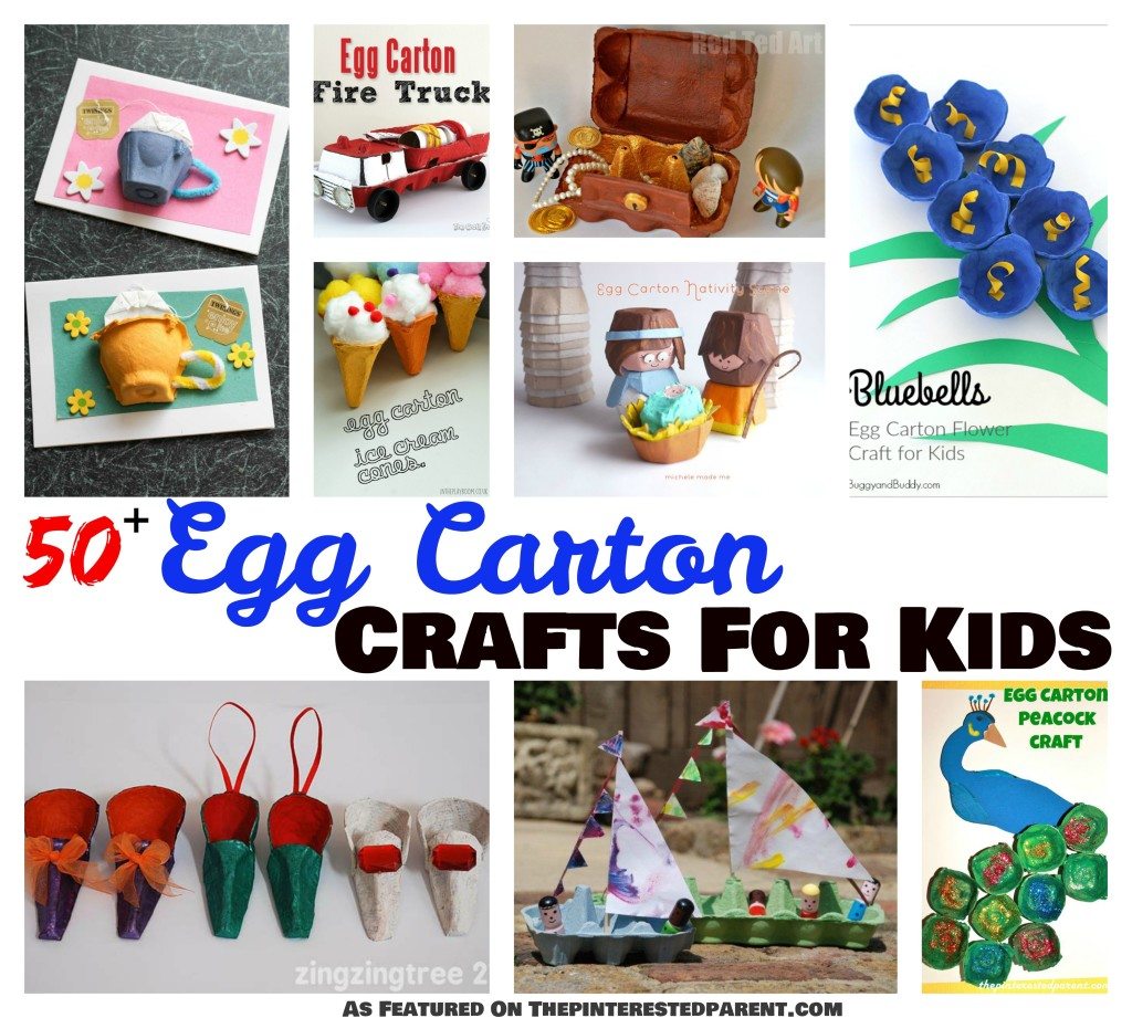 50+ egg carton arts & crafts activities for kids - holidays, animals, flowers & more.
