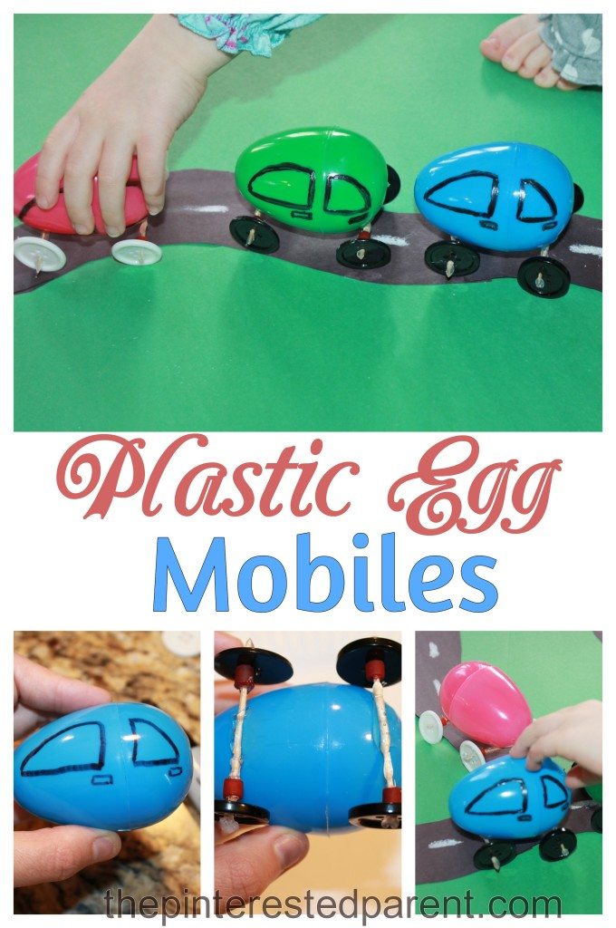 A great way to use up those left over- make Easter Plastic Egg Cars - the kids will love these