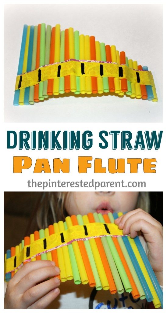 Drinking Straw Pan Flute - This is so simple to make & my daughter loved the airy whistle sound from her new instrument