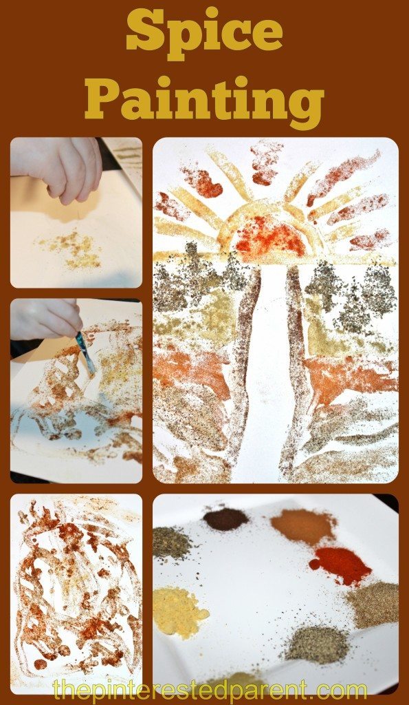 Expired Spices - _no problem. Use those spices for a little fun & messy art. Spice Painting for kids,